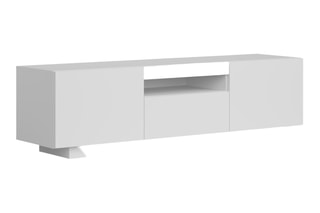 Meuble TV 2 portes Birna - Blanc - 150 x 41,6 x 37,3 cm