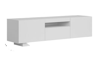 Meuble TV 2 portes Birna - Blanc - 150 x 41,6 x 37,3 cm