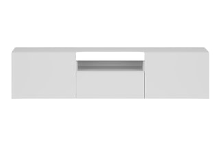 Meuble TV 2 portes Birna - Blanc - 150 x 41,6 x 37,3 cm