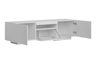 Meuble TV 2 portes Birna - Blanc - 150 x 41,6 x 37,3 cm