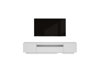 Meuble TV 2 portes Birna - Blanc - 200 x 41,6 x 37,3 cm