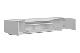 Meuble TV 2 portes Birna - Blanc - 200 x 41,6 x 37,3 cm