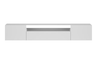 Meuble TV 2 portes Birna - Blanc - 200 x 41,6 x 37,3 cm