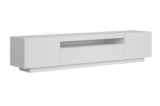 Meuble TV 2 portes Birna - Blanc - 200 x 41,6 x 37,3 cm