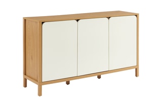 Buffet 3 portes en bois d’hévéa Kilda - 140 x 80 x 39 cm