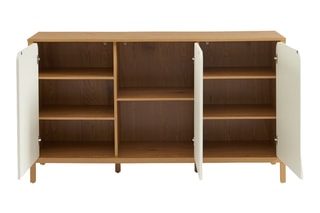 Buffet 3 portes en bois d’hévéa Kilda - 140 x 80 x 39 cm