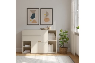 Bibliothèque 5 portes Inga - 120 x 85 x 42 cm
