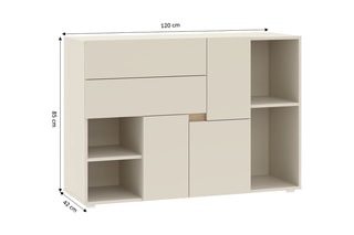 Bibliothèque 5 portes Inga - 120 x 85 x 42 cm