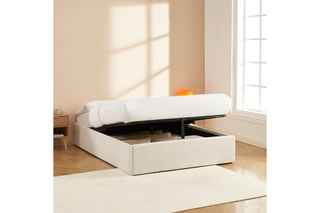 Lit-coffre en bois avec sommier Marcy - Couchage 140 x 190 cm 