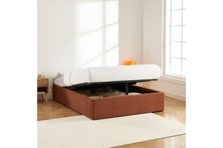 Lit-coffre en bois avec sommier Marcy - Couchage 140 x 190 cm 
