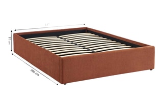Lit-coffre en bois avec sommier Marcy - Couchage 140 x 190 cm 