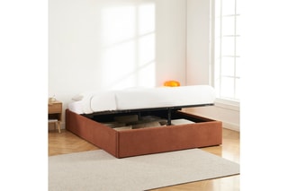Lit-coffre en bois avec sommier Marcy - Couchage 160 x 190 cm