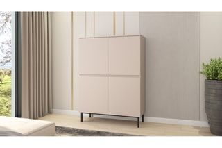 Buffet 4 portes Arni - Beige - 100 x 135,5 x 40 cm