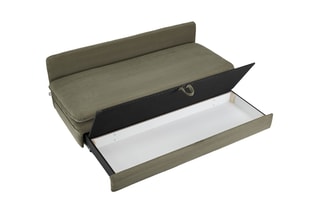 Banquette droite convertible Noma - Vert - 3 places - En tissu velours côtelé