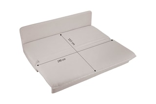Banquette droite convertible Noma - Taupe - 3 places - En tissu bouclette