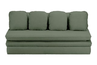 Banquette droite convertible Noma - kaki - 3 places - En tissu bouclette