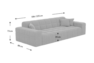 Canapé droit Maitano - Beige foncé