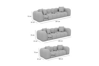 Canapé droit Nuvola  - Beige foncé