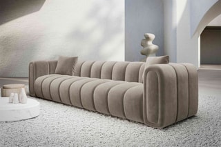 Canapé droit Luma - Beige foncé
