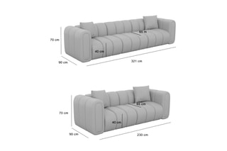 Canapé droit Luma - Beige foncé