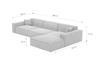 Canapé d'angle droit Lionel - Beige