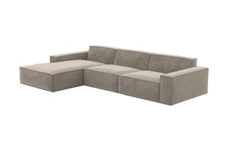 Canapé d'angle gauche Lionel - Beige foncé