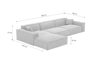 Canapé d'angle gauche Lionel - Beige foncé