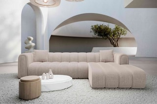Canapé d'angle droit Luma - Beige