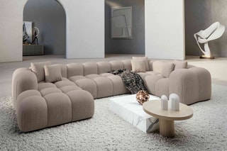 Canapé d'angle droit panoramique Nuvola - Beige