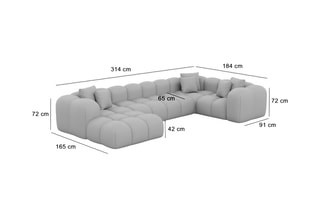 Canapé d'angle droit panoramique Nuvola - Beige foncé