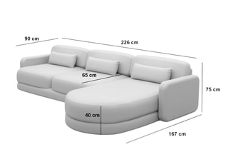Canapé d'angle droit Migala - Beige foncé