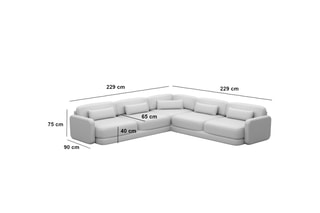 Canapé d'angle Migala - Beige foncé
