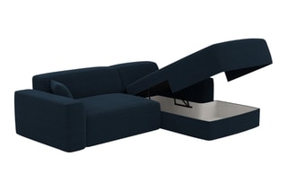 Canapé d'angle droit convertible Lenova - Bleu atlantique