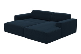 Canapé d'angle gauche convertible Lenova - Bleu atlantique