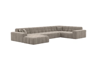 Canapé d'angle droit panoramique Cardano - Beige foncé