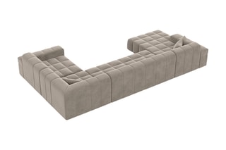 Canapé d'angle droit panoramique Cardano - Beige foncé