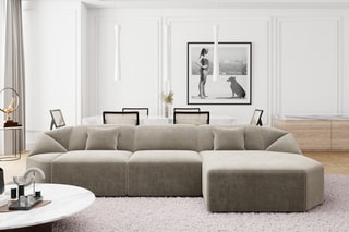 Canapé d'angle droit Laguna - Beige foncé