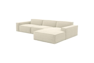 Canapé d'angle droit Lionel - Beige clair