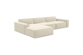 Canapé d'angle gauche Lionel - Beige clair