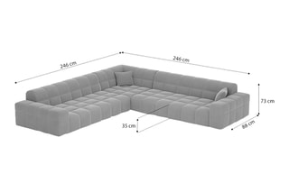 Canapé d'angle Cardano - Beige foncé