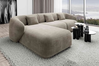 Canapé d'angle gauche Maitano - Beige foncé