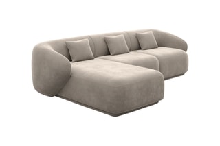 Canapé d'angle gauche Maitano - Beige foncé