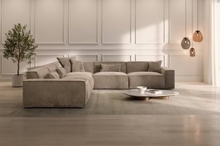Canapé d'angle Lionel - Beige foncé