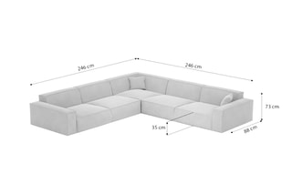 Canapé d'angle Lionel - Beige foncé