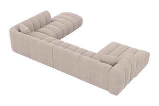 Canapé d'angle droit panoramique Luma - Beige