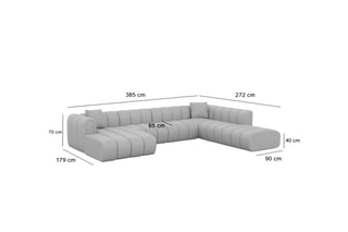 Canapé d'angle droit panoramique Luma - Beige foncé