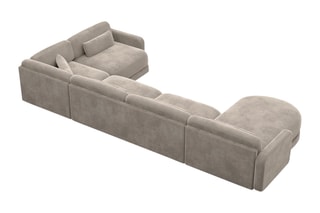 Canapé d'angle droit panoramique Migala - Beige foncé