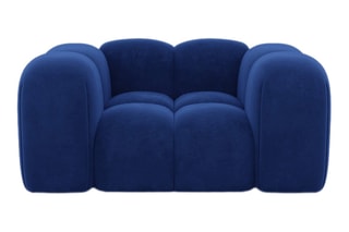 Fauteuil Nuvola - Bleu foncé - Tissu toucher velours
