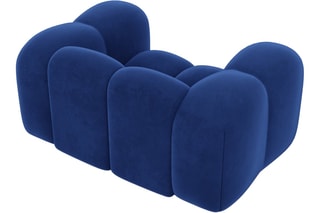 Fauteuil Nuvola - Bleu foncé - Tissu toucher velours