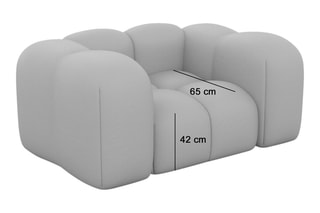 Fauteuil Nuvola - Bleu foncé - Tissu toucher velours